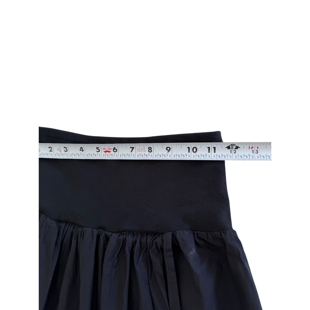 Free People Cooler In Capri Black Midi Skirt XS Drop Waist Cotton Poplin - Picture 8 of 8